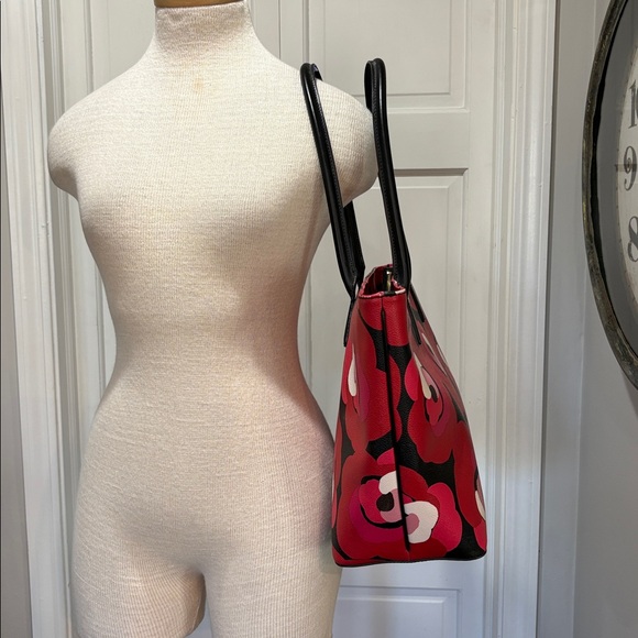 Kate Spade floral pebbled leather tote purse - Picture 3 of 13